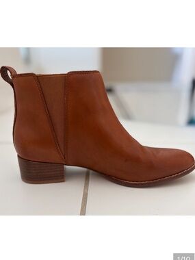 Madewell Carina Chelsea Boots Brown Leather Ankle Booties Size 7.5